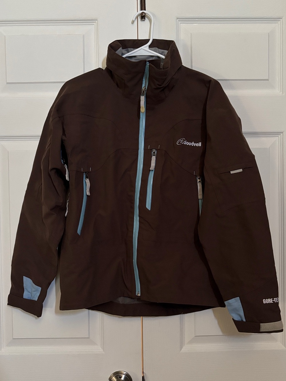 Cloudveil Women’s S Gore-Tex Ski Snow Jacket Brown Blue Waterproof